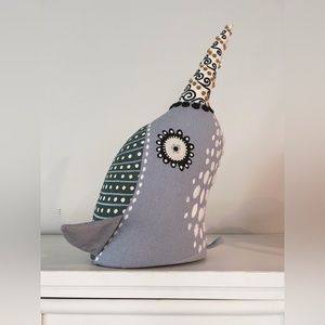 Crate & Barrel Curious Narwhal Head Wall Decor